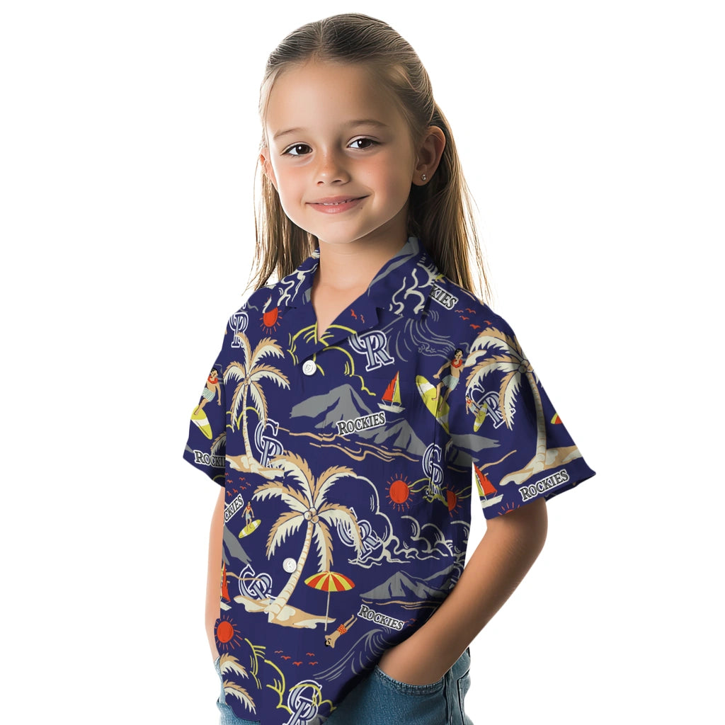 Colorado Rockies Hawaiian Shirt - Palm Tree Island | Moonbestprint