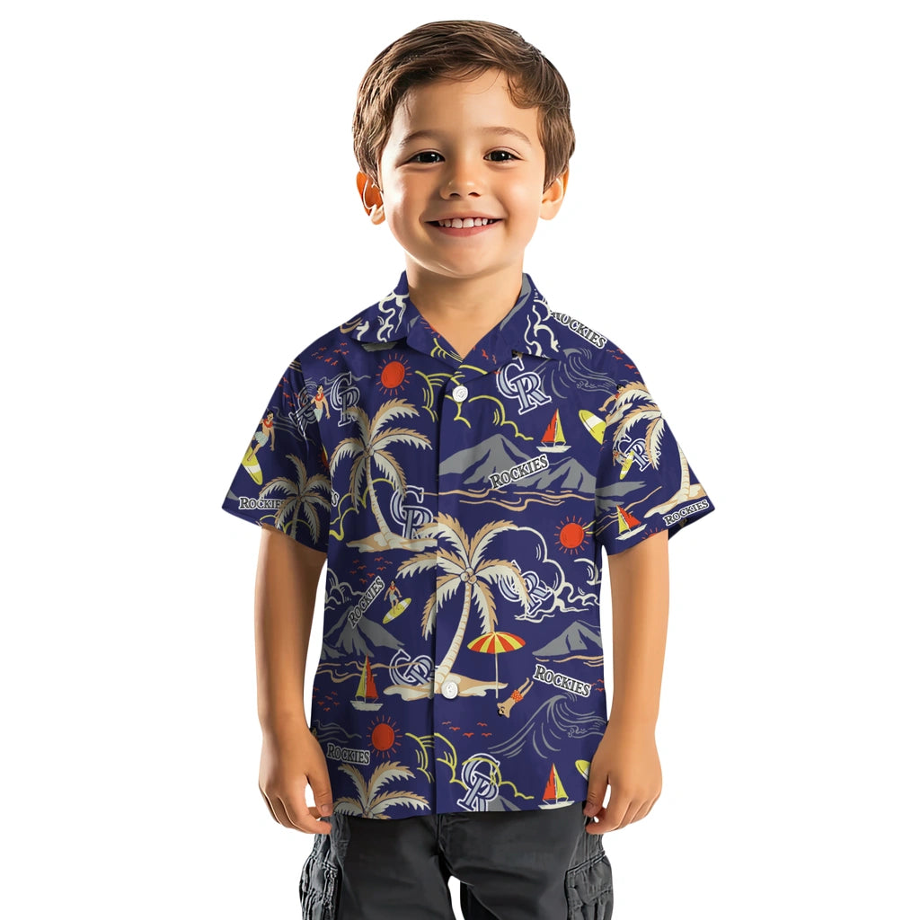 Colorado Rockies Hawaiian Shirt - Palm Tree Island | Moonbestprint