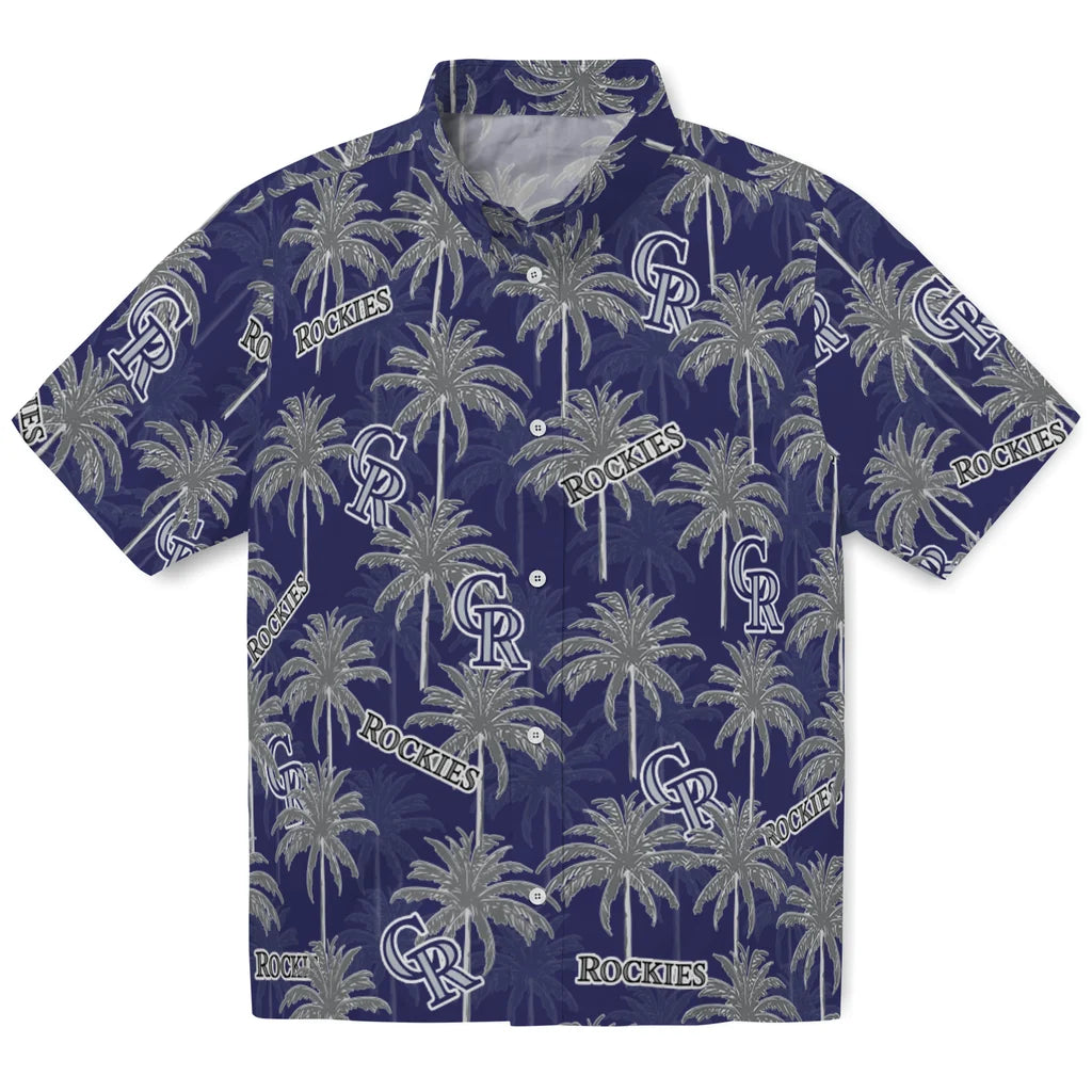 Colorado Rockies Hawaiian Shirt - Palm Tree Motif | Moonbestprint