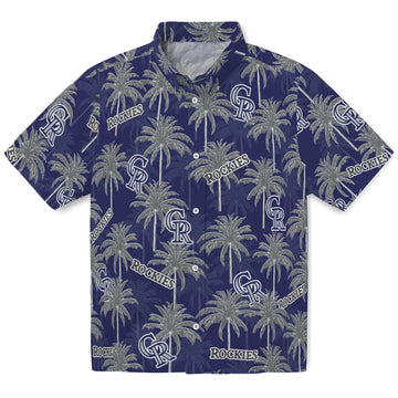 Colorado Rockies Hawaiian Shirt - Palm Tree Motif | Moonbestprint