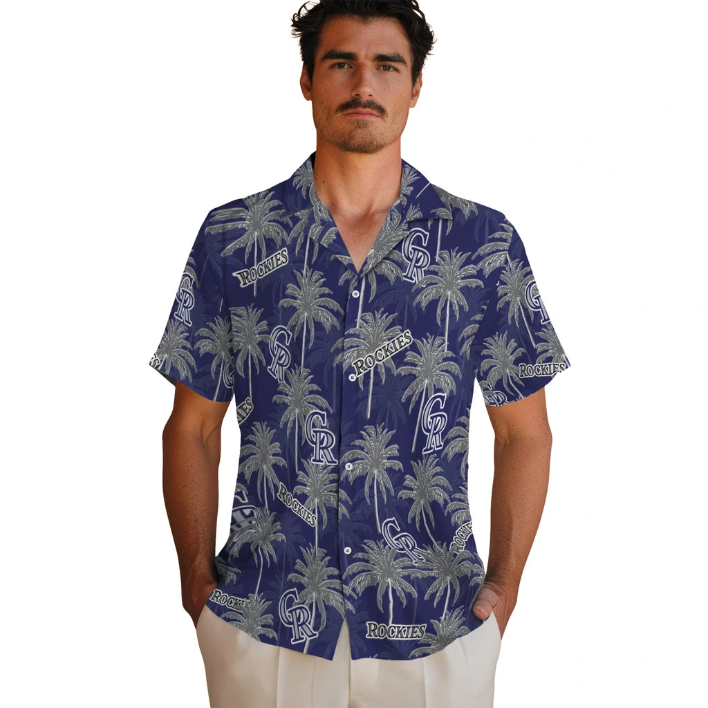 Colorado Rockies Hawaiian Shirt - Palm Tree Motif | Moonbestprint