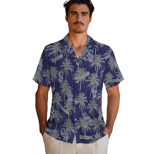 Colorado Rockies Hawaiian Shirt - Palm Tree Motif | Moonbestprint