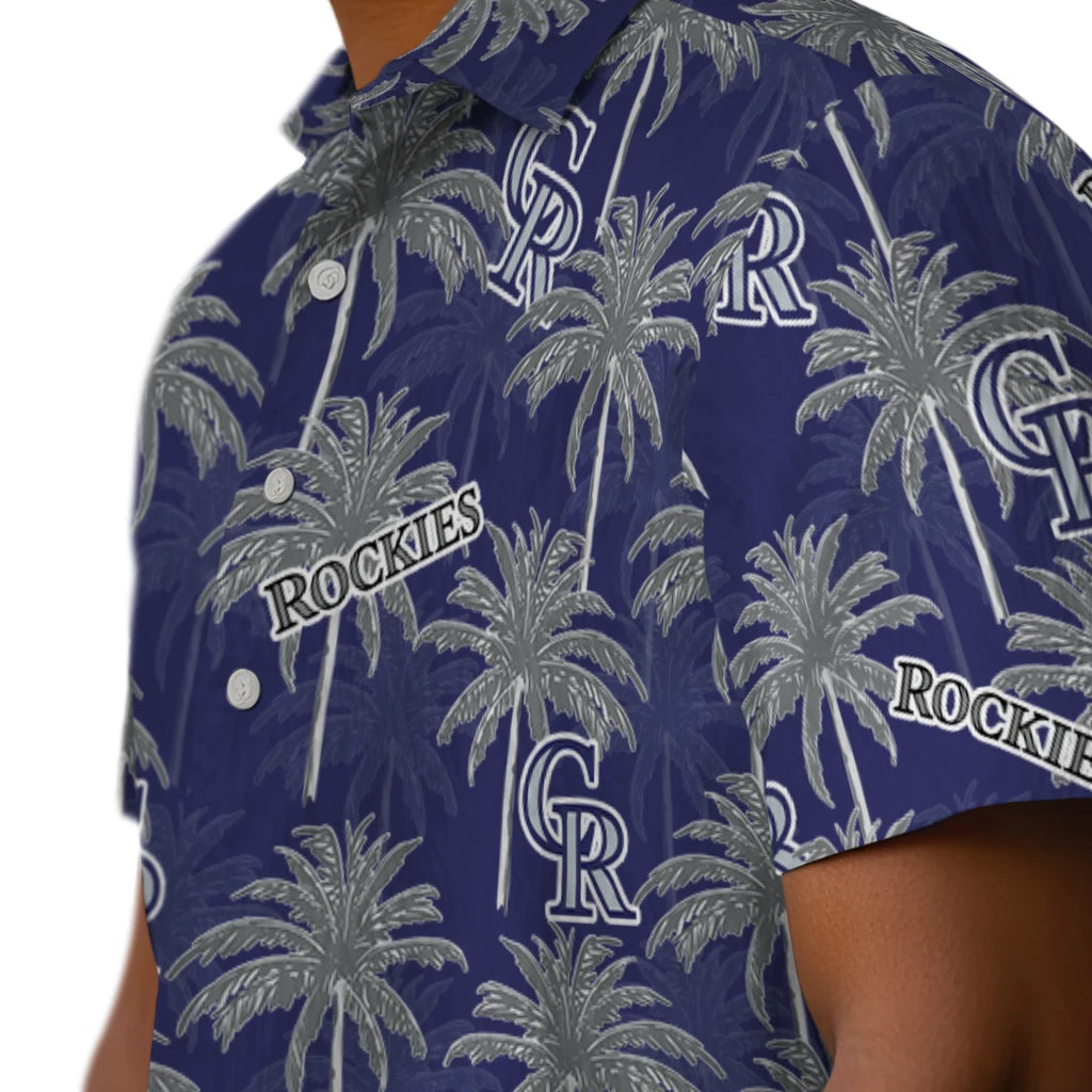 Colorado Rockies Hawaiian Shirt - Palm Tree Motif | Moonbestprint