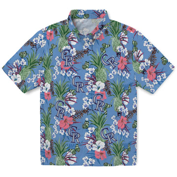 Colorado Rockies Hawaiian Shirt - Pineapple Bouquet | Moonbestprint