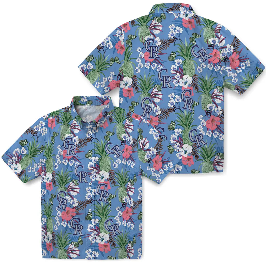 Colorado Rockies Hawaiian Shirt - Pineapple Bouquet | Moonbestprint