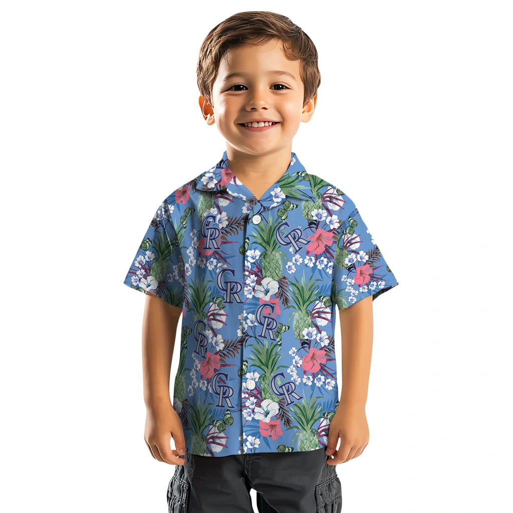 Colorado Rockies Hawaiian Shirt - Pineapple Bouquet | Moonbestprint