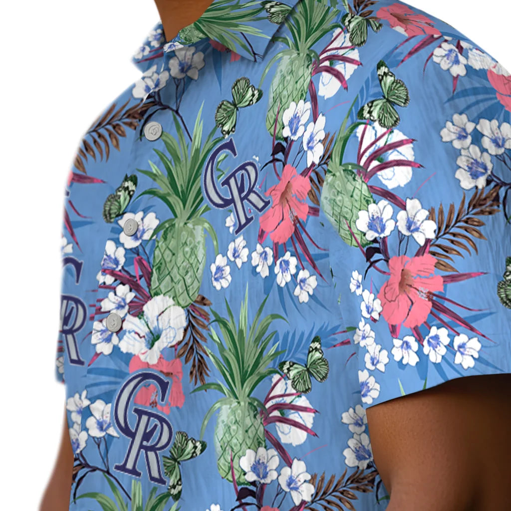 Colorado Rockies Hawaiian Shirt - Pineapple Bouquet | Moonbestprint