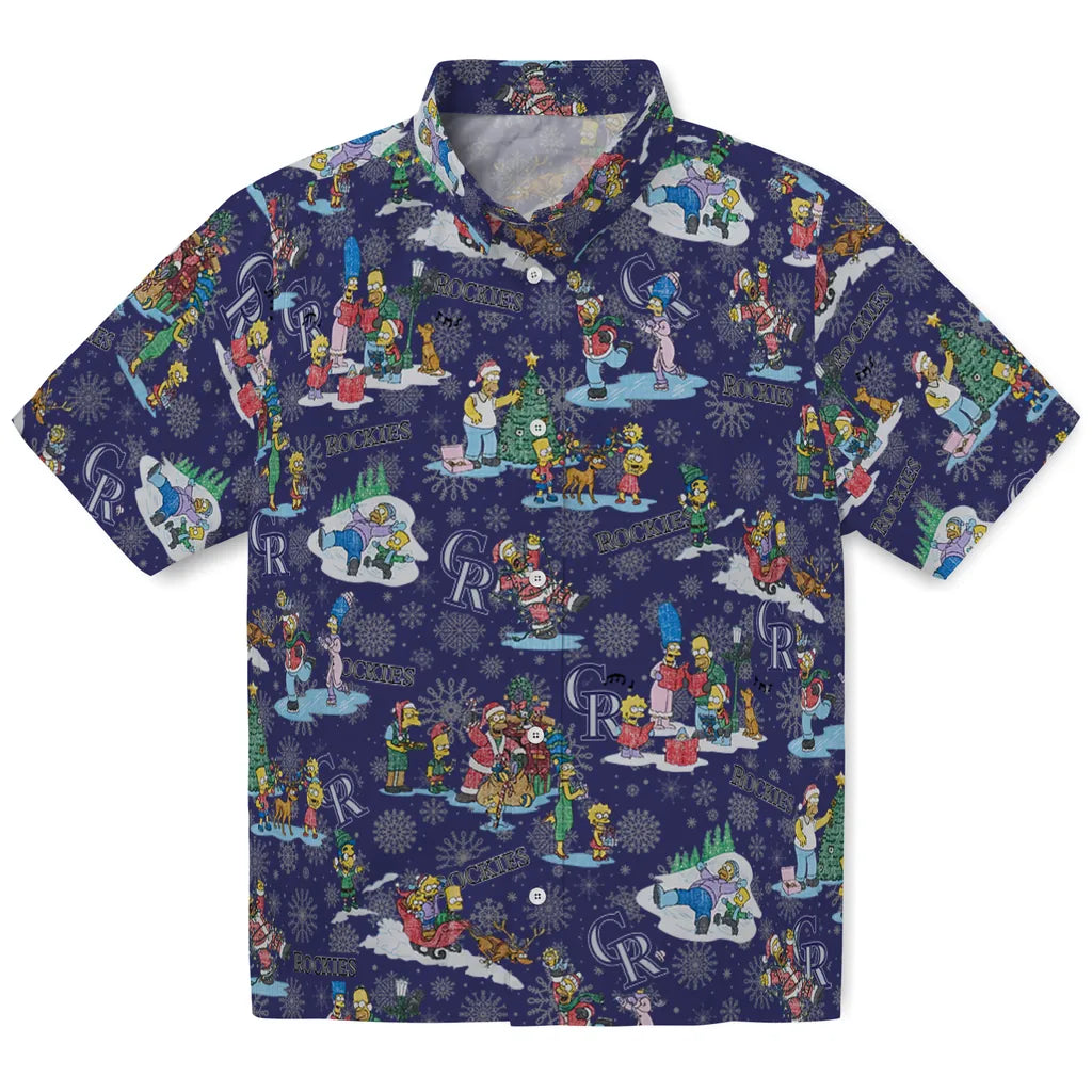 Colorado Rockies Hawaiian Shirt - Simpsons Christmas | Moonbestprint