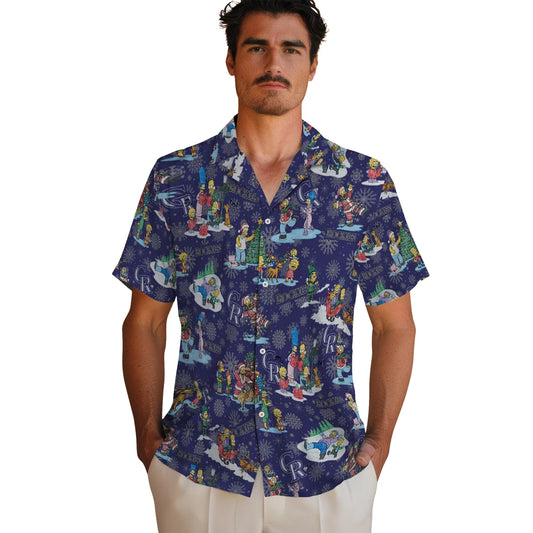 Colorado Rockies Hawaiian Shirt - Simpsons Christmas | Moonbestprint
