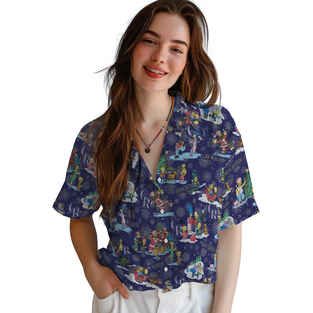 Colorado Rockies Hawaiian Shirt - Simpsons Christmas | Moonbestprint