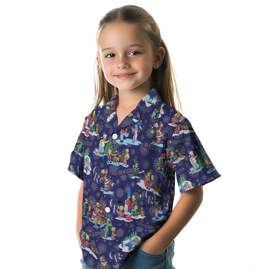 Colorado Rockies Hawaiian Shirt - Simpsons Christmas | Moonbestprint