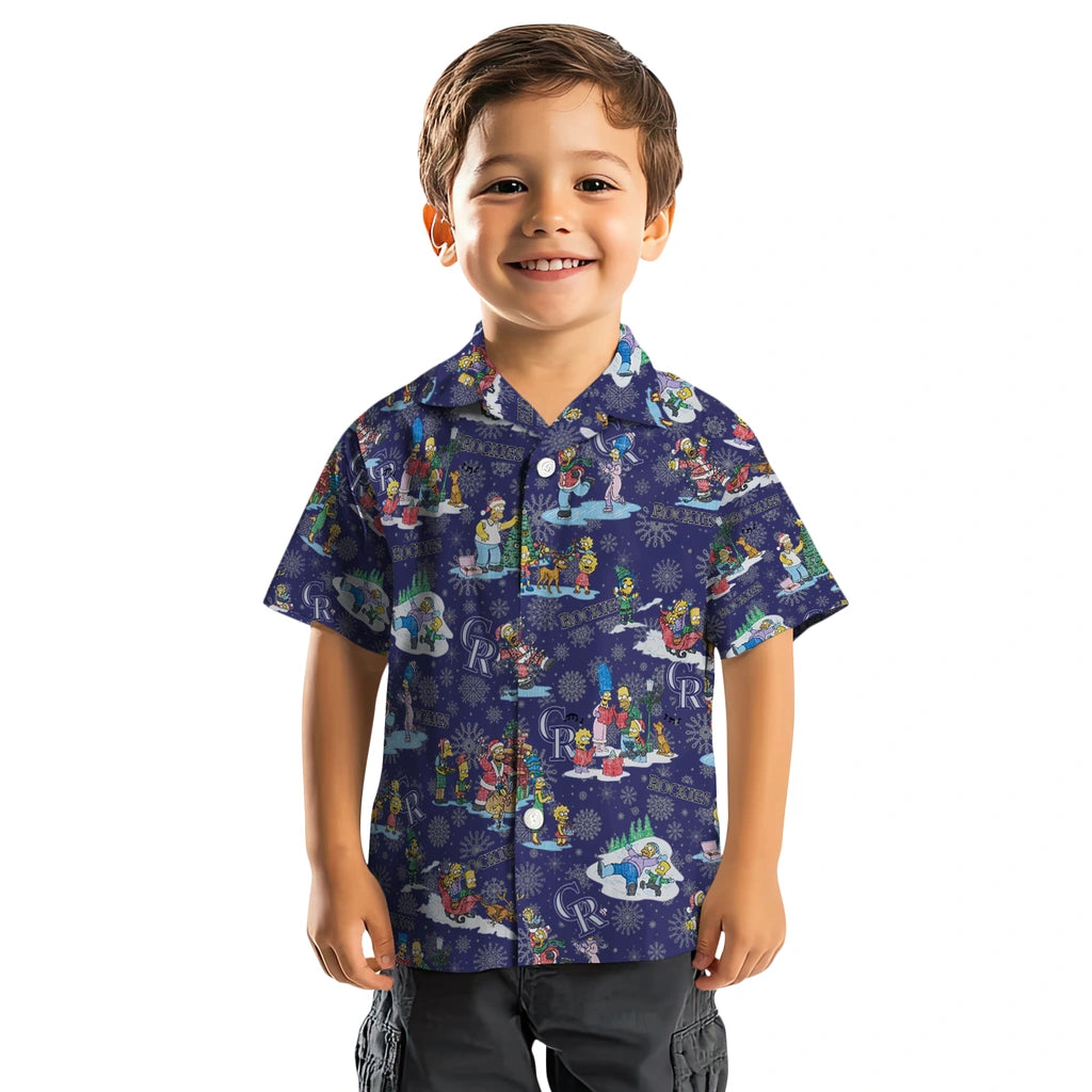 Colorado Rockies Hawaiian Shirt - Simpsons Christmas | Moonbestprint