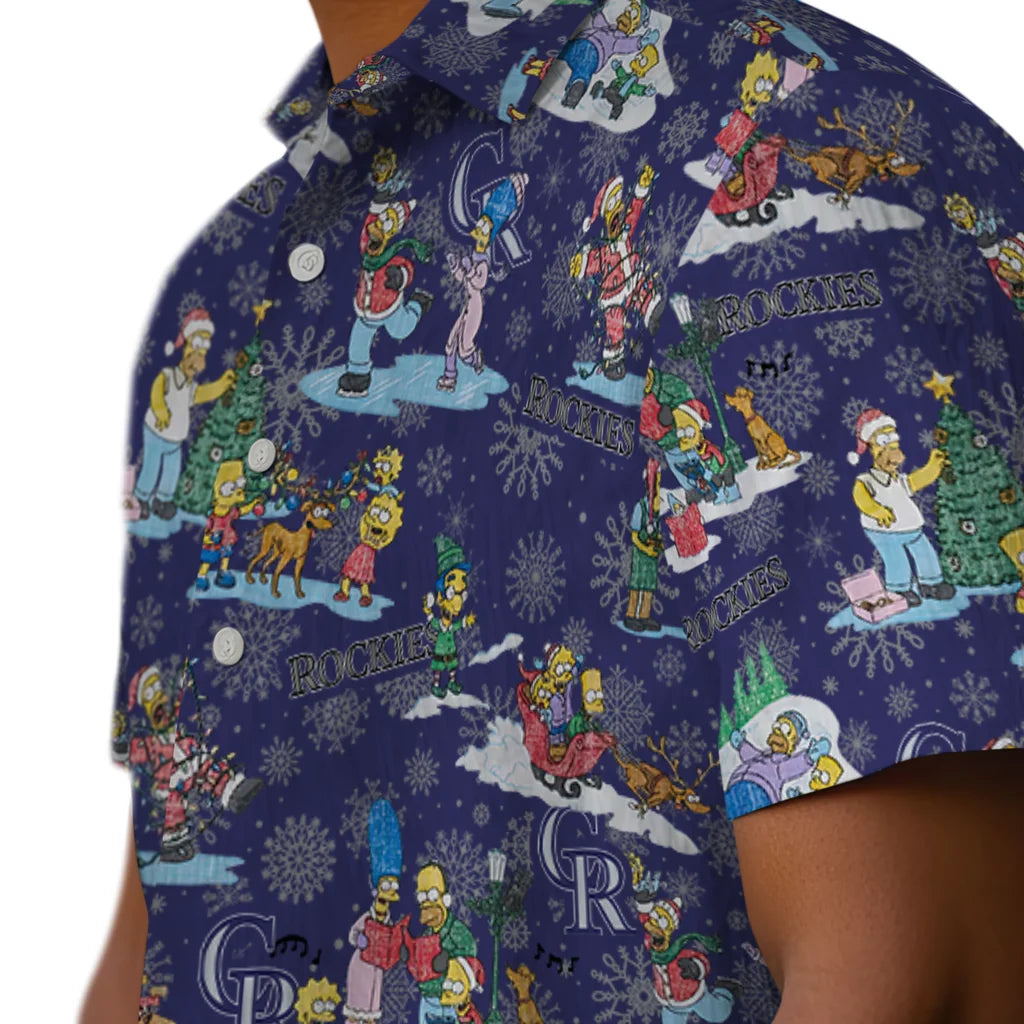 Colorado Rockies Hawaiian Shirt - Simpsons Christmas | Moonbestprint