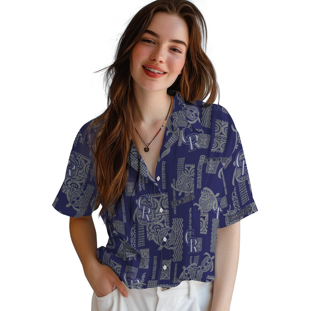 Colorado Rockies Hawaiian Shirt - Turtle Lines | Moonbestprint