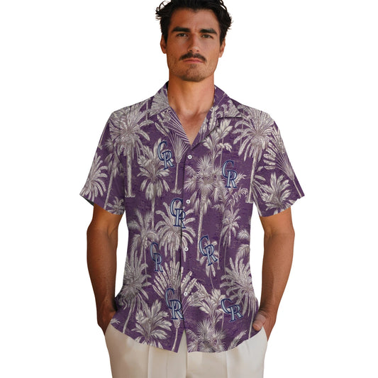 Colorado Rockies Hawaiian Shirt - Vintage Palm Tree | Moonbestprint