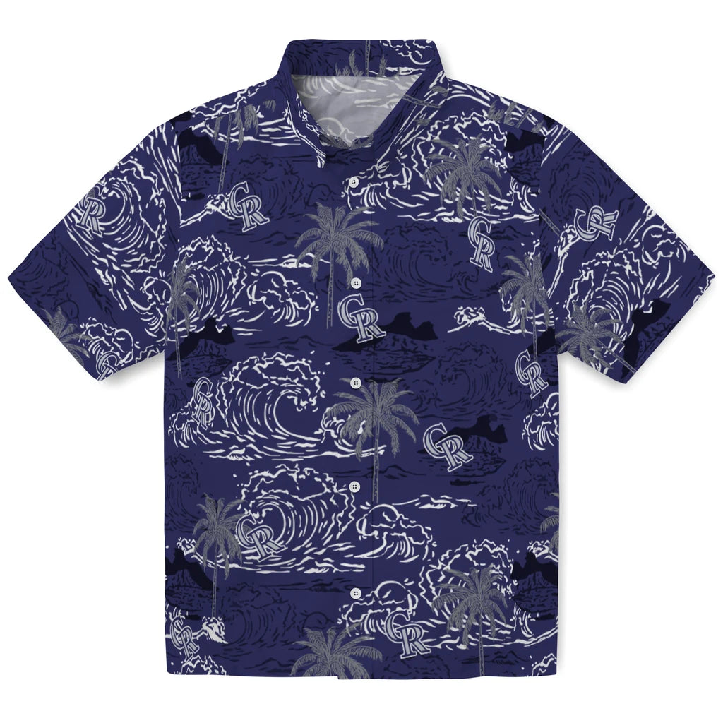 Colorado Rockies Hawaiian Shirt - Wave Palm | Moonbestprint