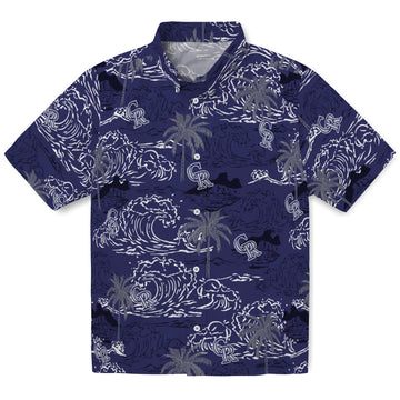 Colorado Rockies Hawaiian Shirt - Wave Palm | Moonbestprint