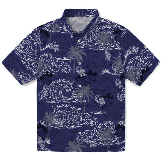 Colorado Rockies Hawaiian Shirt - Wave Palm | Moonbestprint