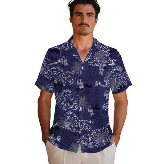 Colorado Rockies Hawaiian Shirt - Wave Palm | Moonbestprint