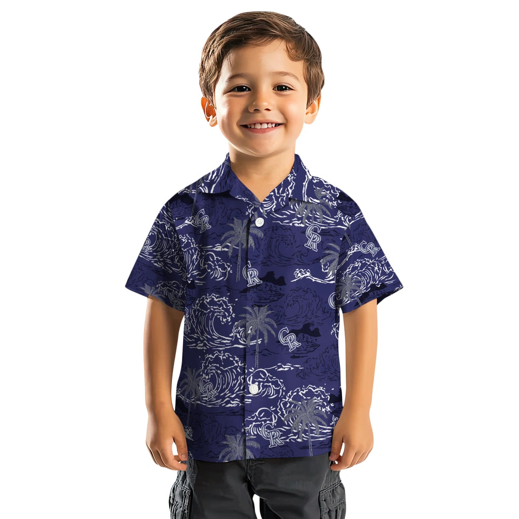 Colorado Rockies Hawaiian Shirt - Wave Palm | Moonbestprint