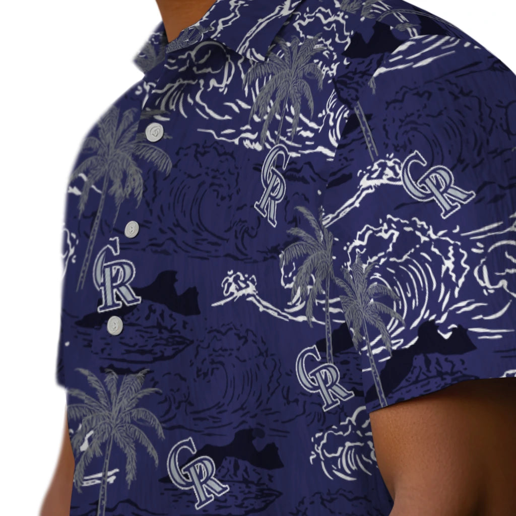 Colorado Rockies Hawaiian Shirt - Wave Palm | Moonbestprint