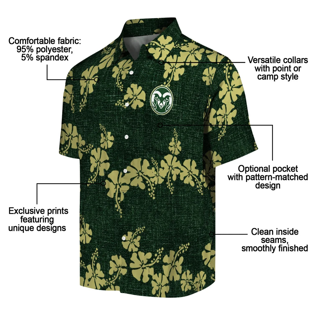 Colorado State Rams Hawaiian Shirt - 50th State Flower | Moonbestprint