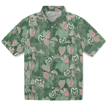 Colorado State Rams Hawaiian Shirt - Anthurium Overlay | Moonbestprint