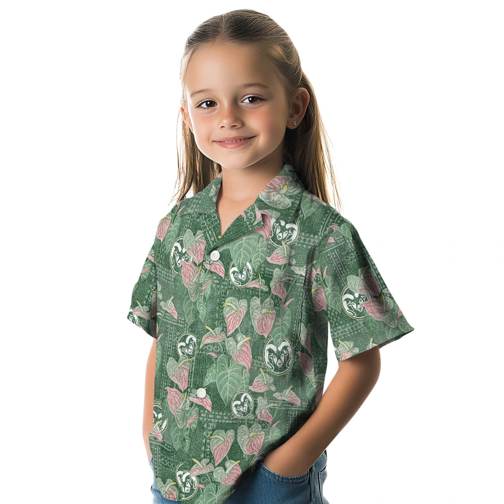 Colorado State Rams Hawaiian Shirt - Anthurium Overlay | Moonbestprint
