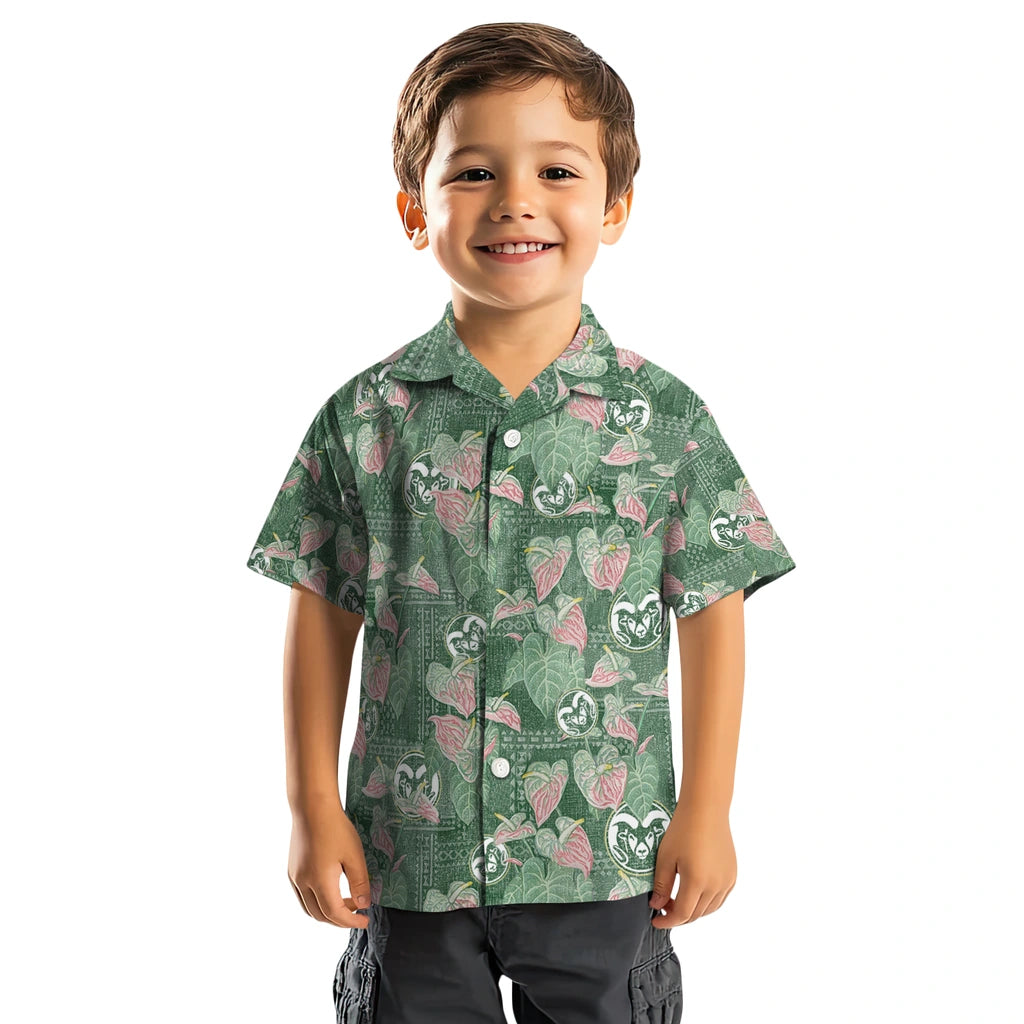 Colorado State Rams Hawaiian Shirt - Anthurium Overlay | Moonbestprint