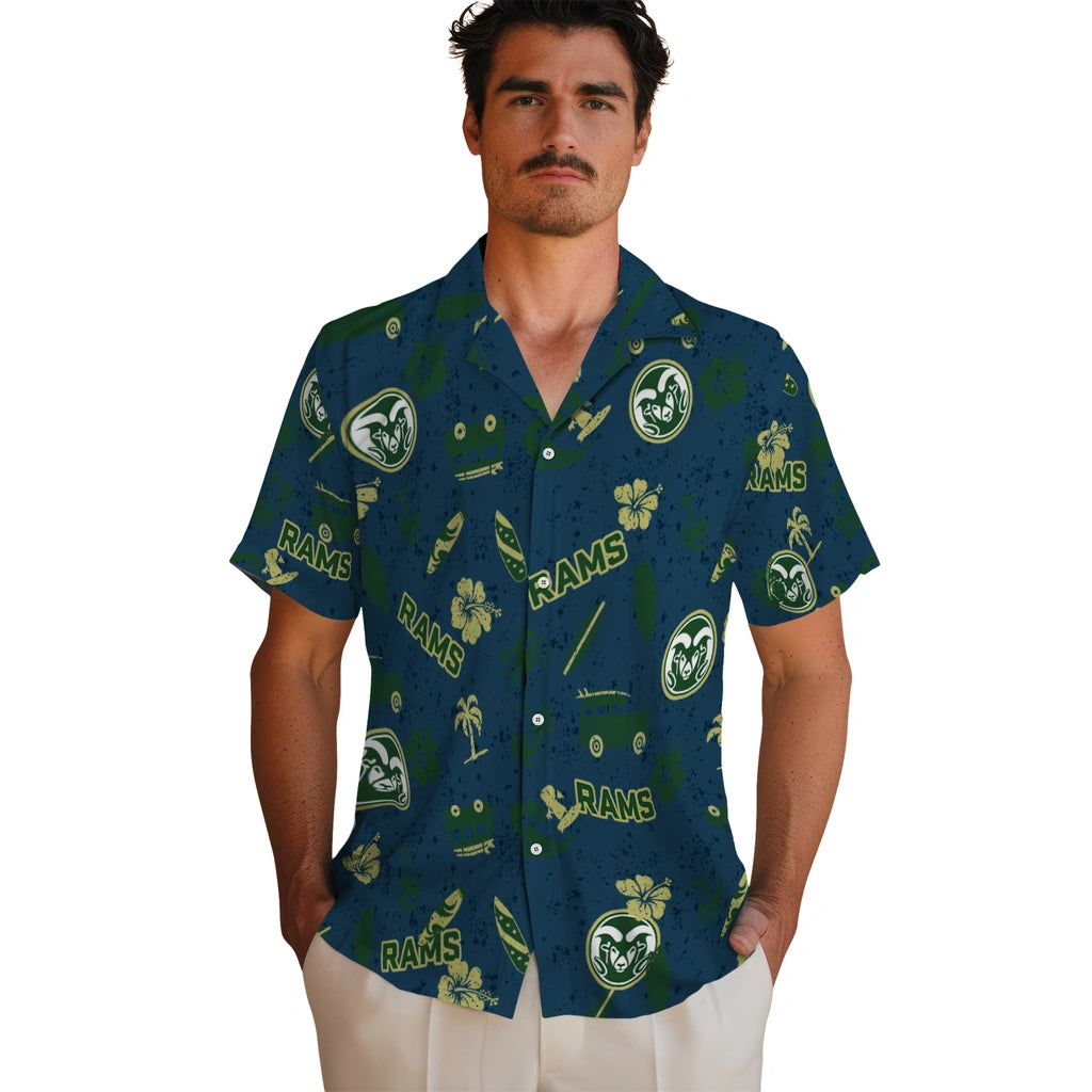 Colorado State Rams Hawaiian Shirt - Beach Vibe | Moonbestprint
