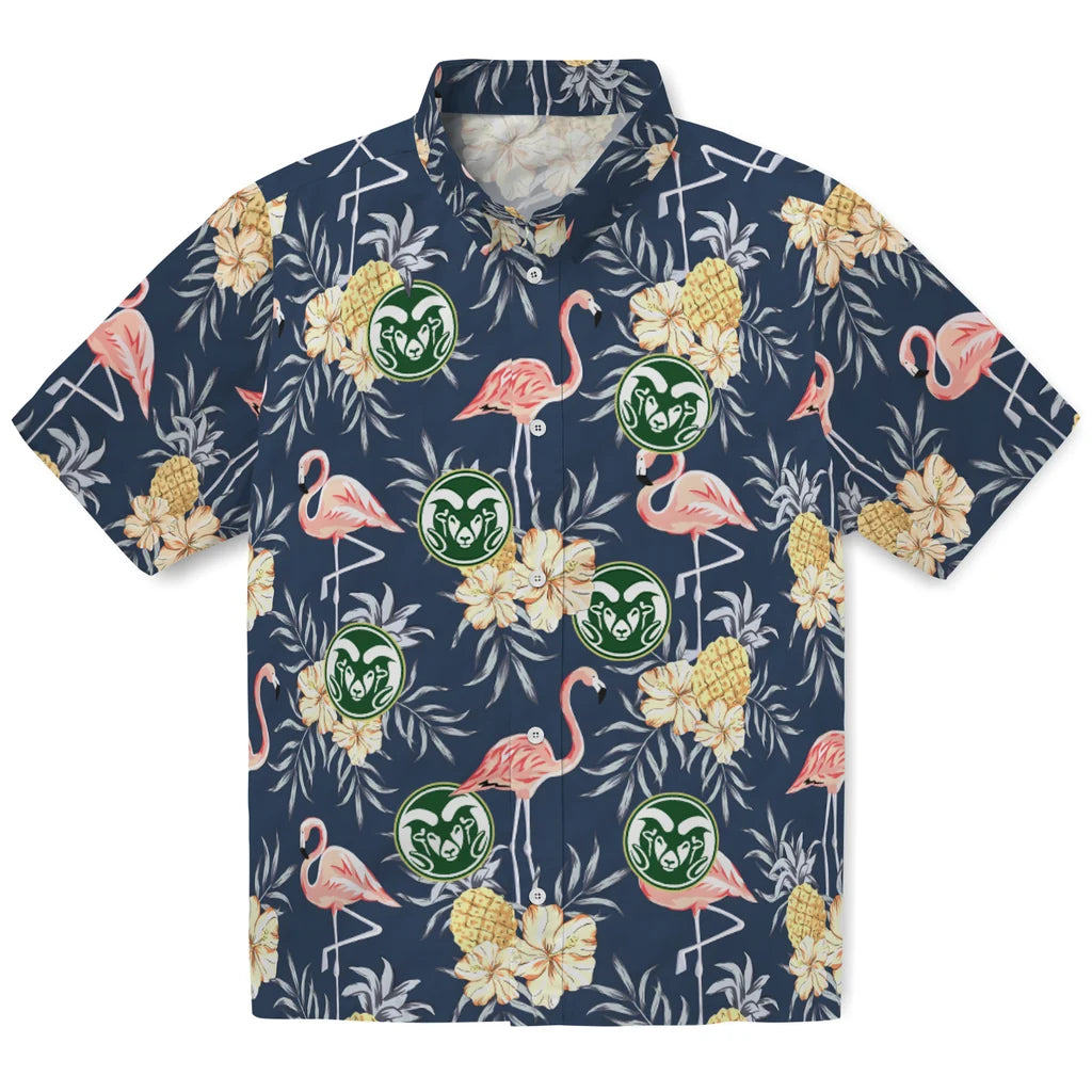 Colorado State Rams Hawaiian Shirt - Flamingo Hibiscus | Moonbestprint