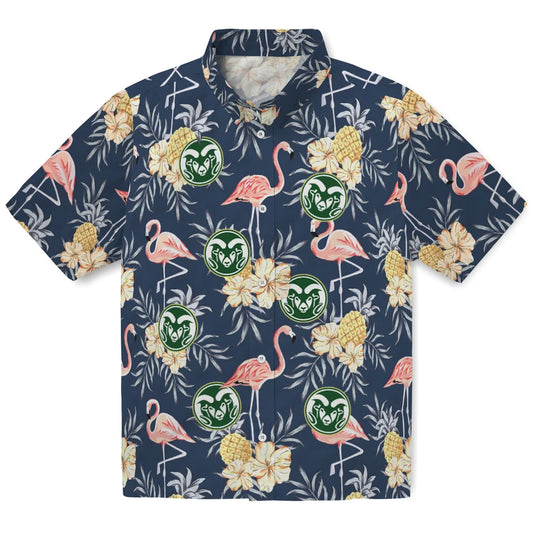 Colorado State Rams Hawaiian Shirt - Flamingo Hibiscus | Moonbestprint