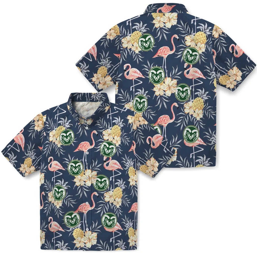 Colorado State Rams Hawaiian Shirt - Flamingo Hibiscus | Moonbestprint
