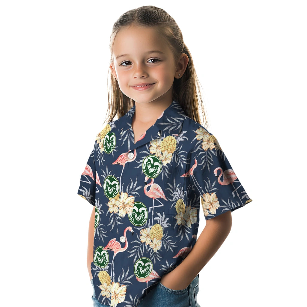 Colorado State Rams Hawaiian Shirt - Flamingo Hibiscus | Moonbestprint
