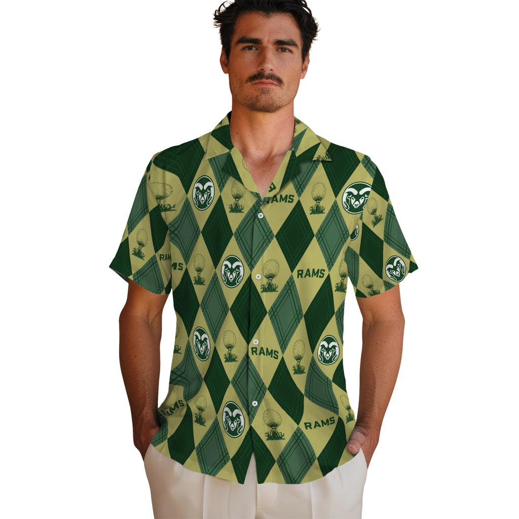 Colorado State Rams Hawaiian Shirt - Golfing Plaid | Moonbestprint