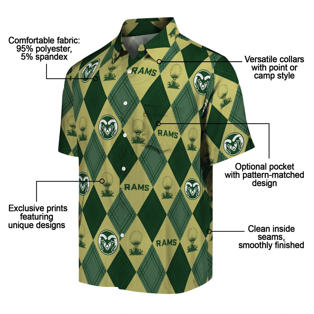 Colorado State Rams Hawaiian Shirt - Golfing Plaid | Moonbestprint