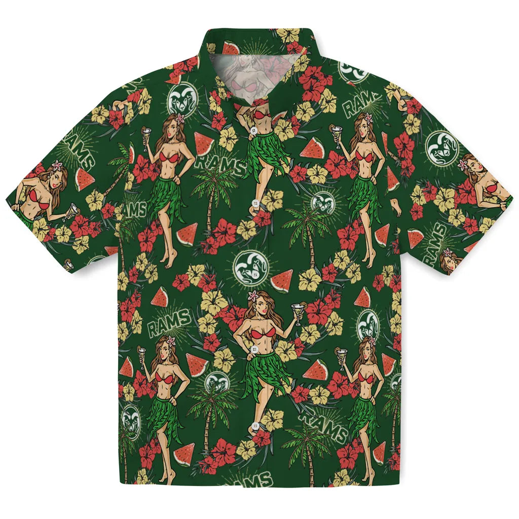 Colorado State Rams Hawaiian Shirt - Hawaiian Girls Design | Moonbestprint