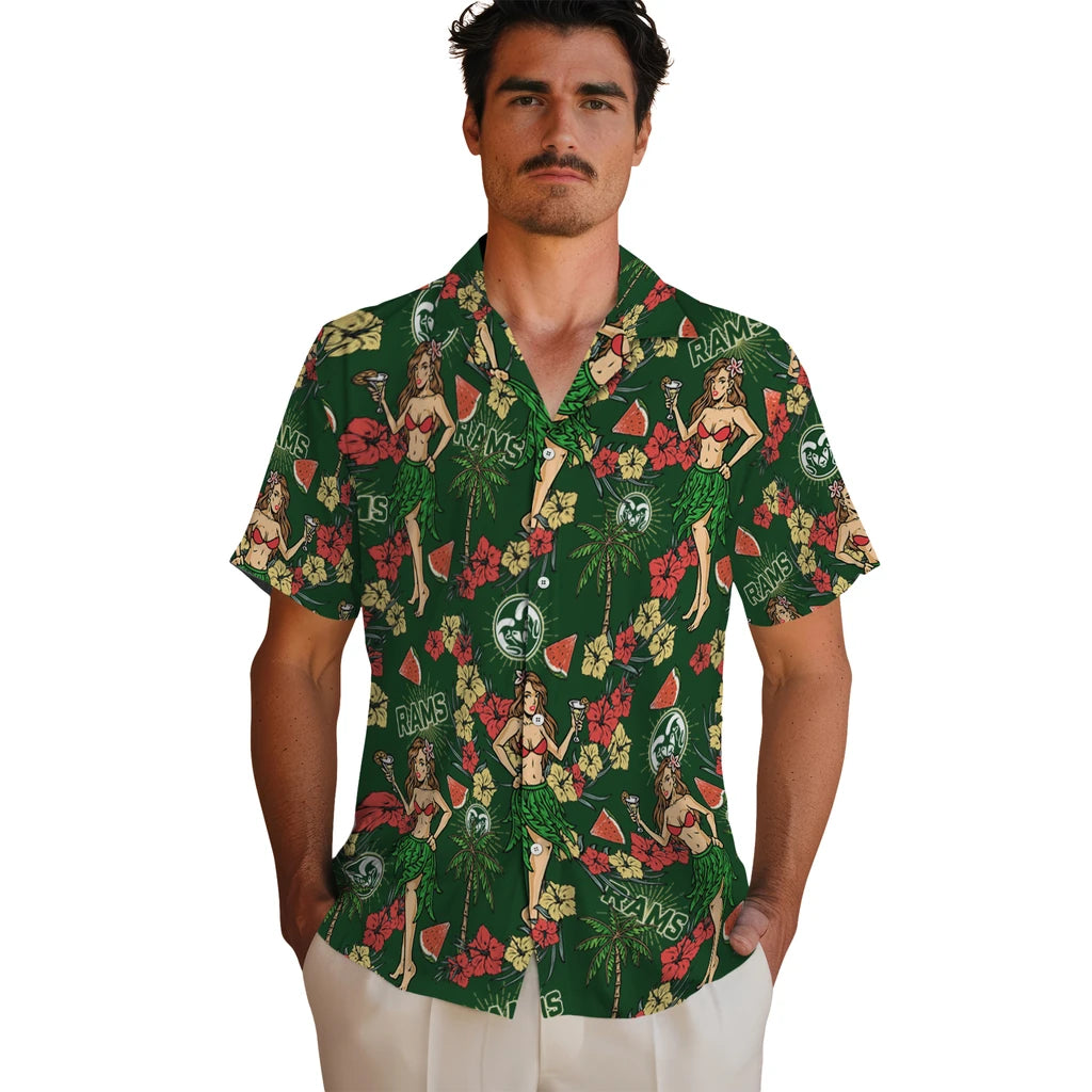 Colorado State Rams Hawaiian Shirt - Hawaiian Girls Design | Moonbestprint