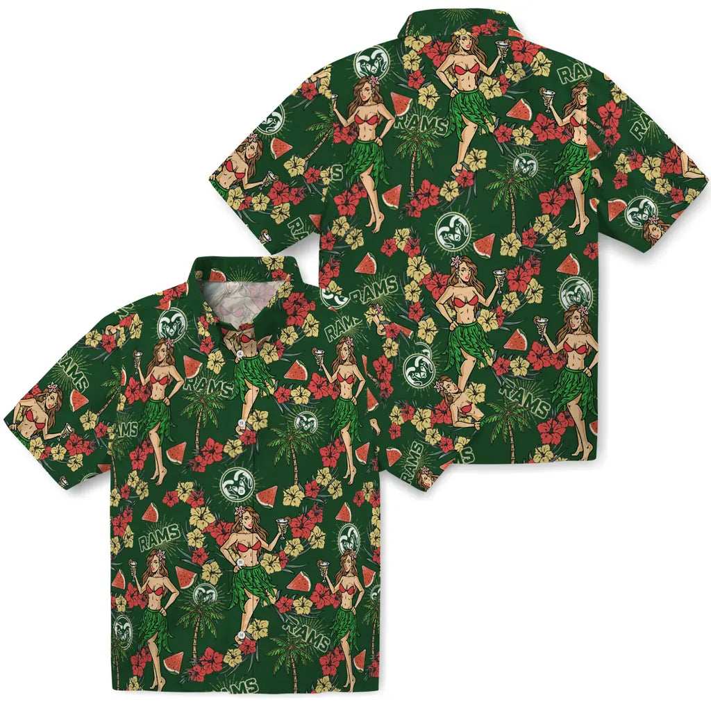 Colorado State Rams Hawaiian Shirt - Hawaiian Girls Design | Moonbestprint