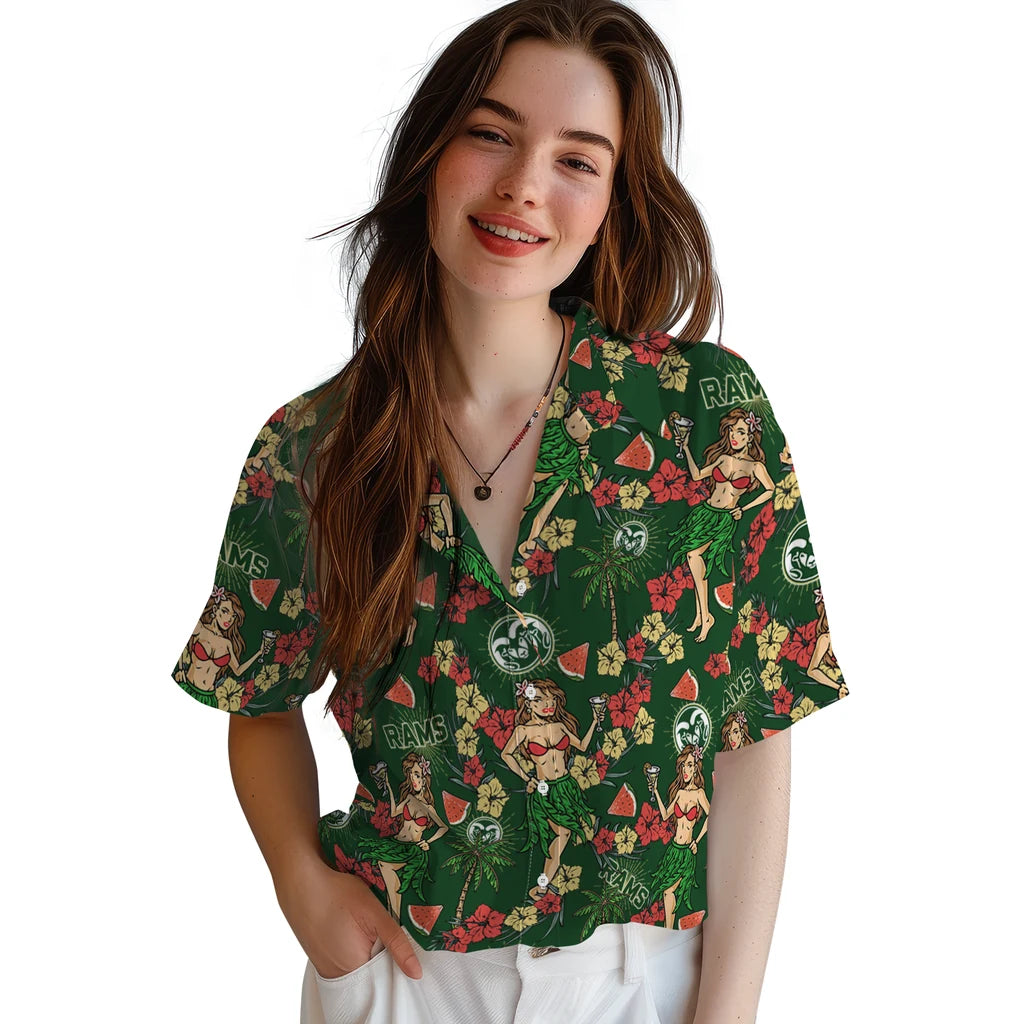 Colorado State Rams Hawaiian Shirt - Hawaiian Girls Design | Moonbestprint