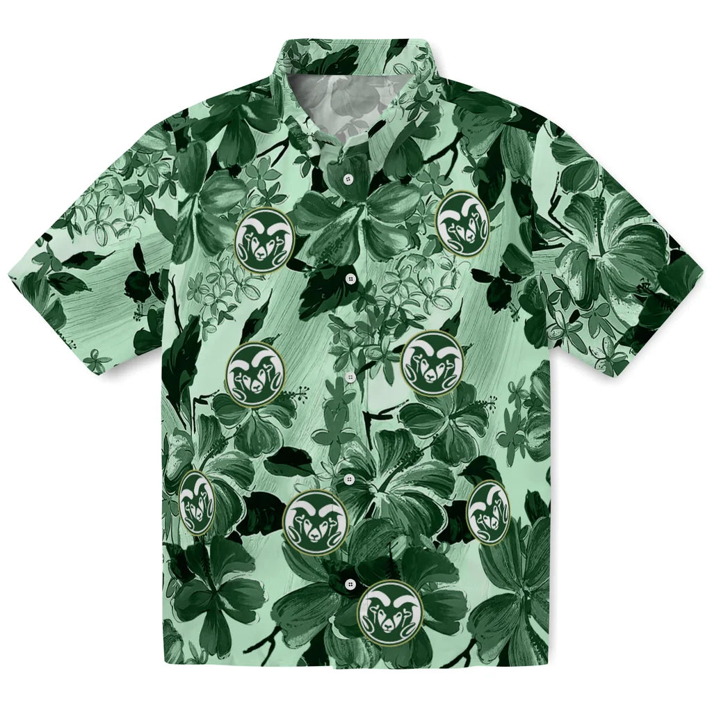 Colorado State Rams Hawaiian Shirt - Hibiscus Arrangement | Moonbestprint