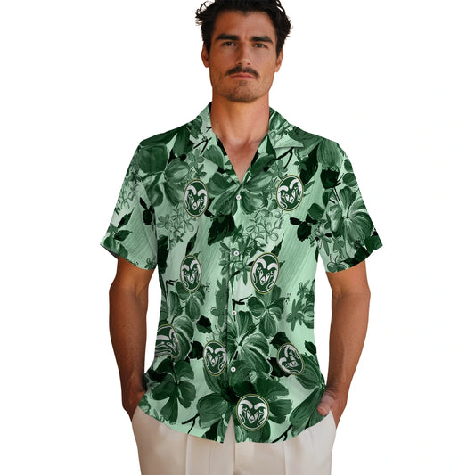 Colorado State Rams Hawaiian Shirt - Hibiscus Arrangement | Moonbestprint