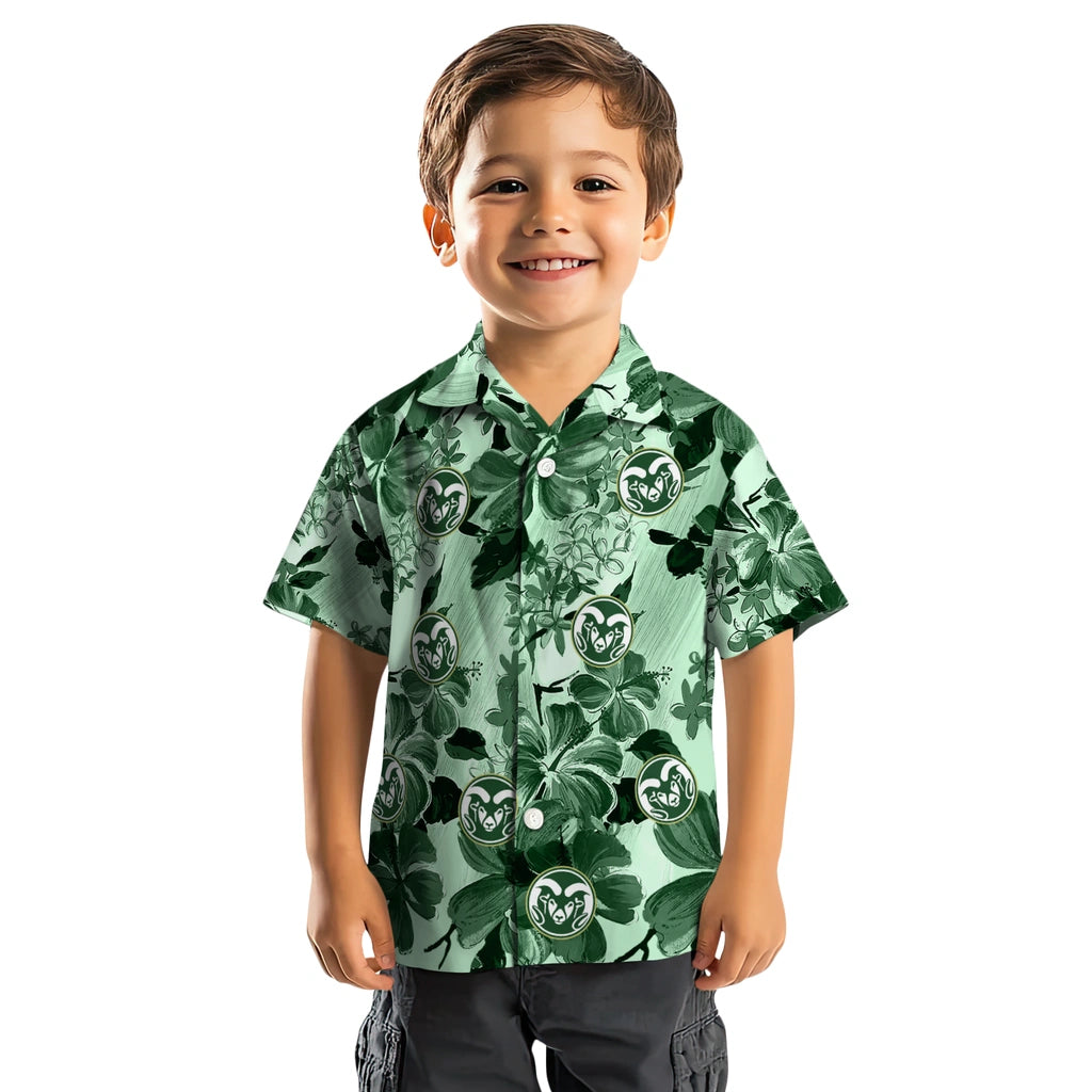 Colorado State Rams Hawaiian Shirt - Hibiscus Arrangement | Moonbestprint