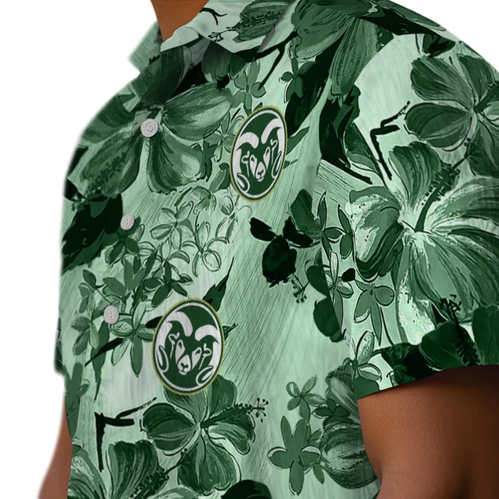 Colorado State Rams Hawaiian Shirt - Hibiscus Arrangement | Moonbestprint