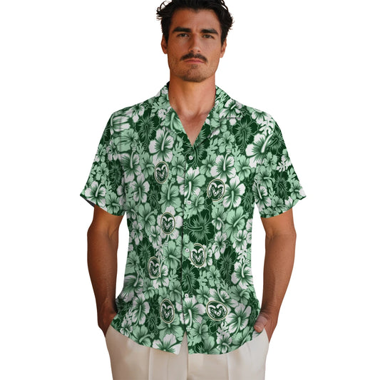 Colorado State Rams Hawaiian Shirt - Hibiscus Blooms | Moonbestprint