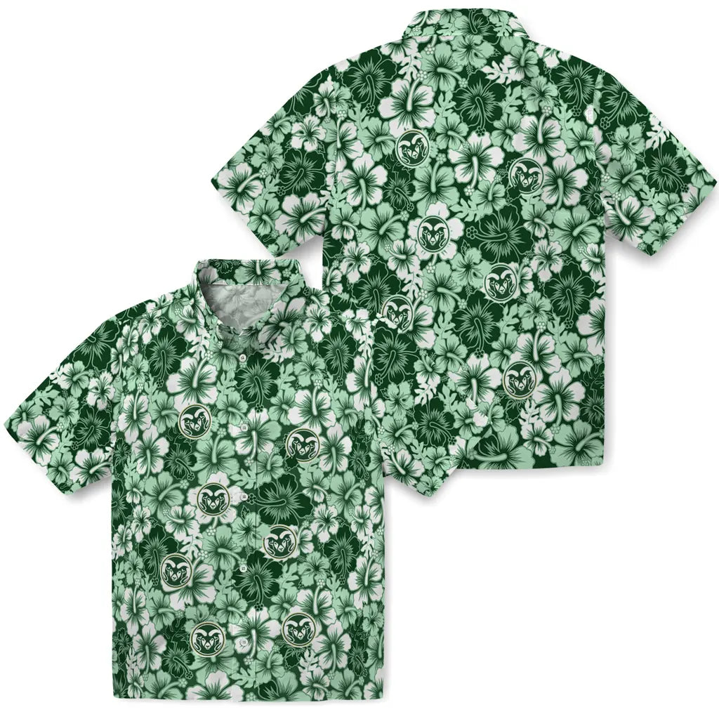 Colorado State Rams Hawaiian Shirt - Hibiscus Blooms | Moonbestprint