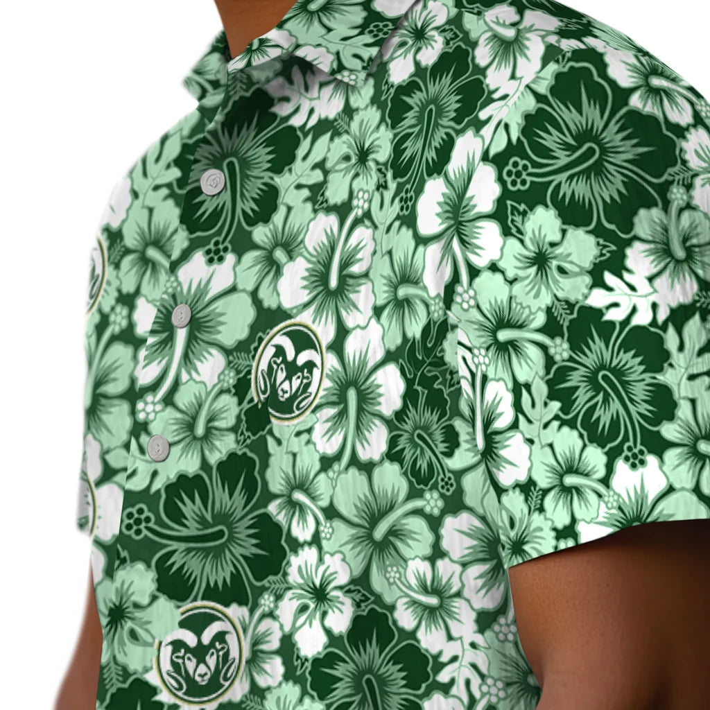 Colorado State Rams Hawaiian Shirt - Hibiscus Blooms | Moonbestprint
