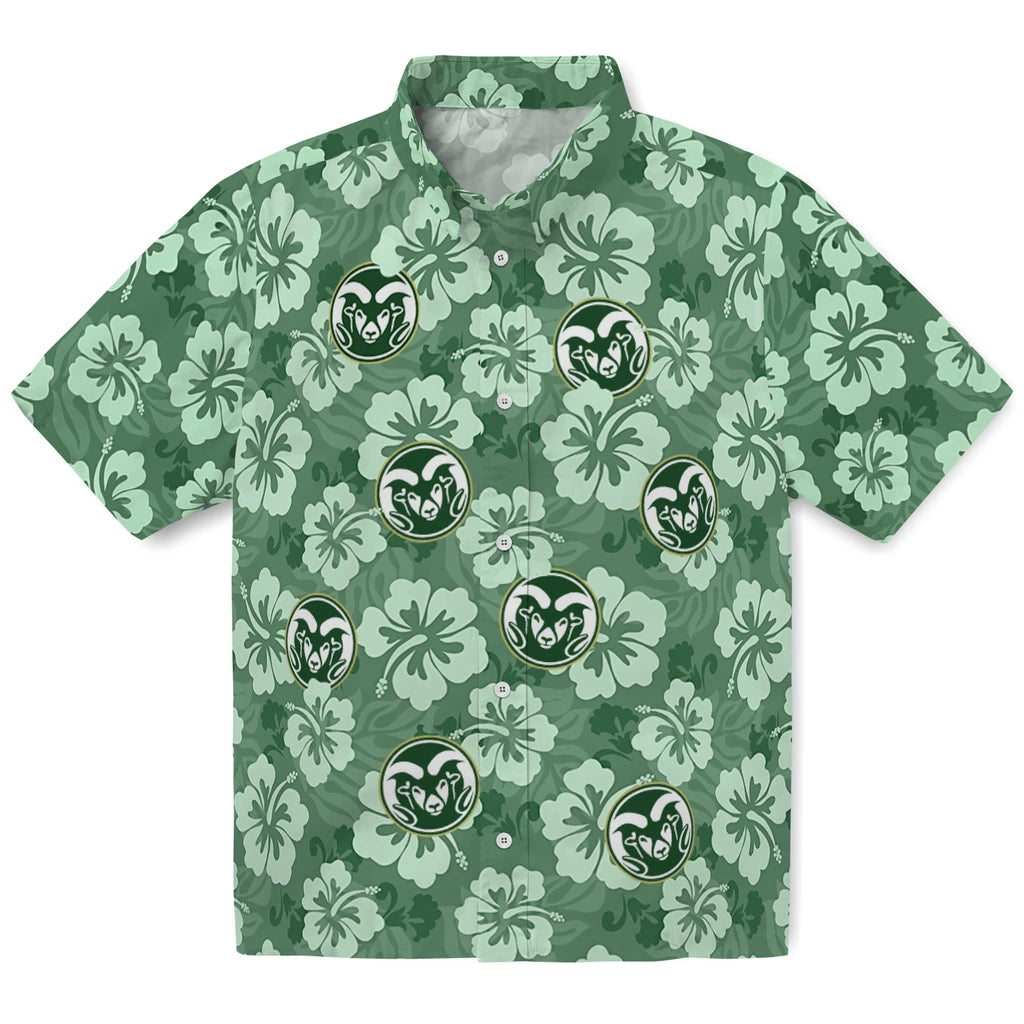 Colorado State Rams Hawaiian Shirt - Hibiscus Cluster | Moonbestprint