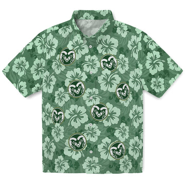 Colorado State Rams Hawaiian Shirt - Hibiscus Cluster | Moonbestprint