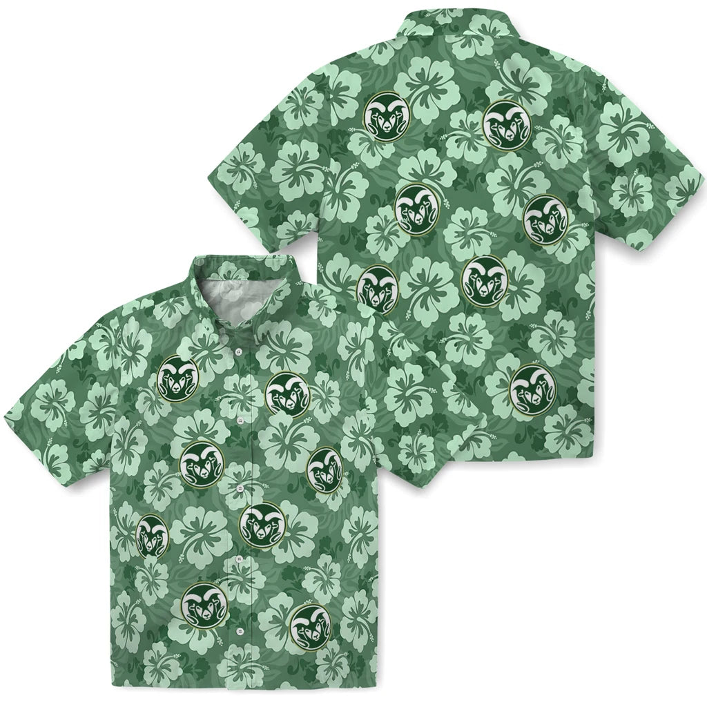 Colorado State Rams Hawaiian Shirt - Hibiscus Cluster | Moonbestprint